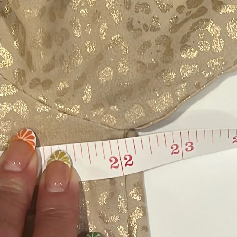 MICHAEL Michael Kors Gold Leopard Sailor Collar Ruffled Blouse w/Flare Sleeves 💛 - Picture 11 of 12